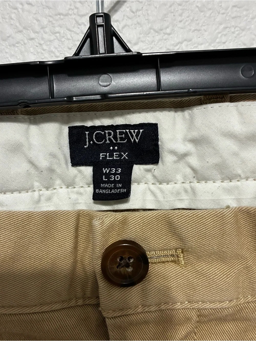 J. Crew Flex Slim Men's Khaki Chinos in Light Brown 33X30